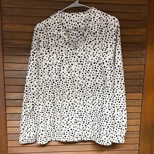 Notations Black and White Polka Dot Blouse